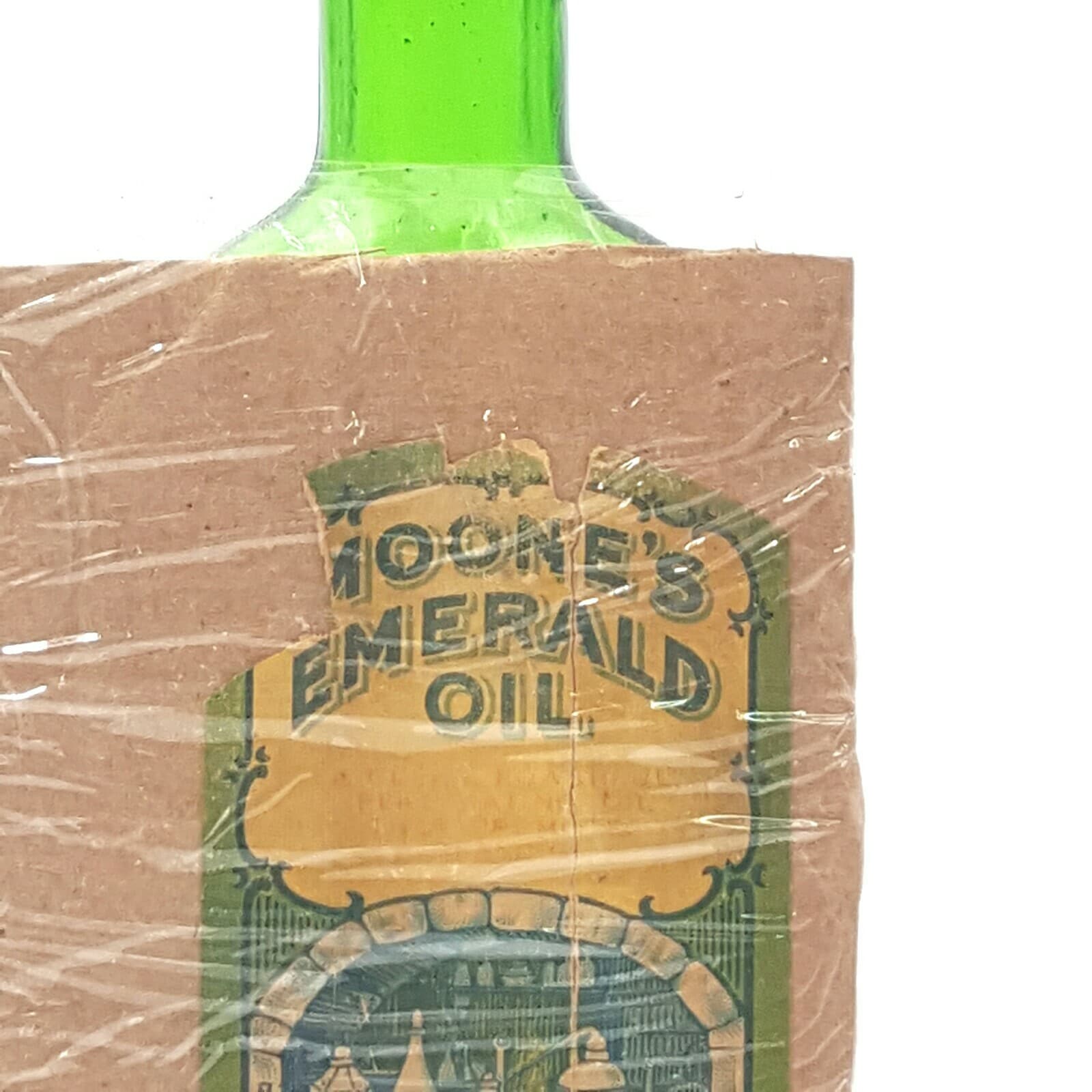 Antique Vintage Moone's Emerald Oil Bottle Contents Moone's Antiseptic Deodorant - Thumbnail 11