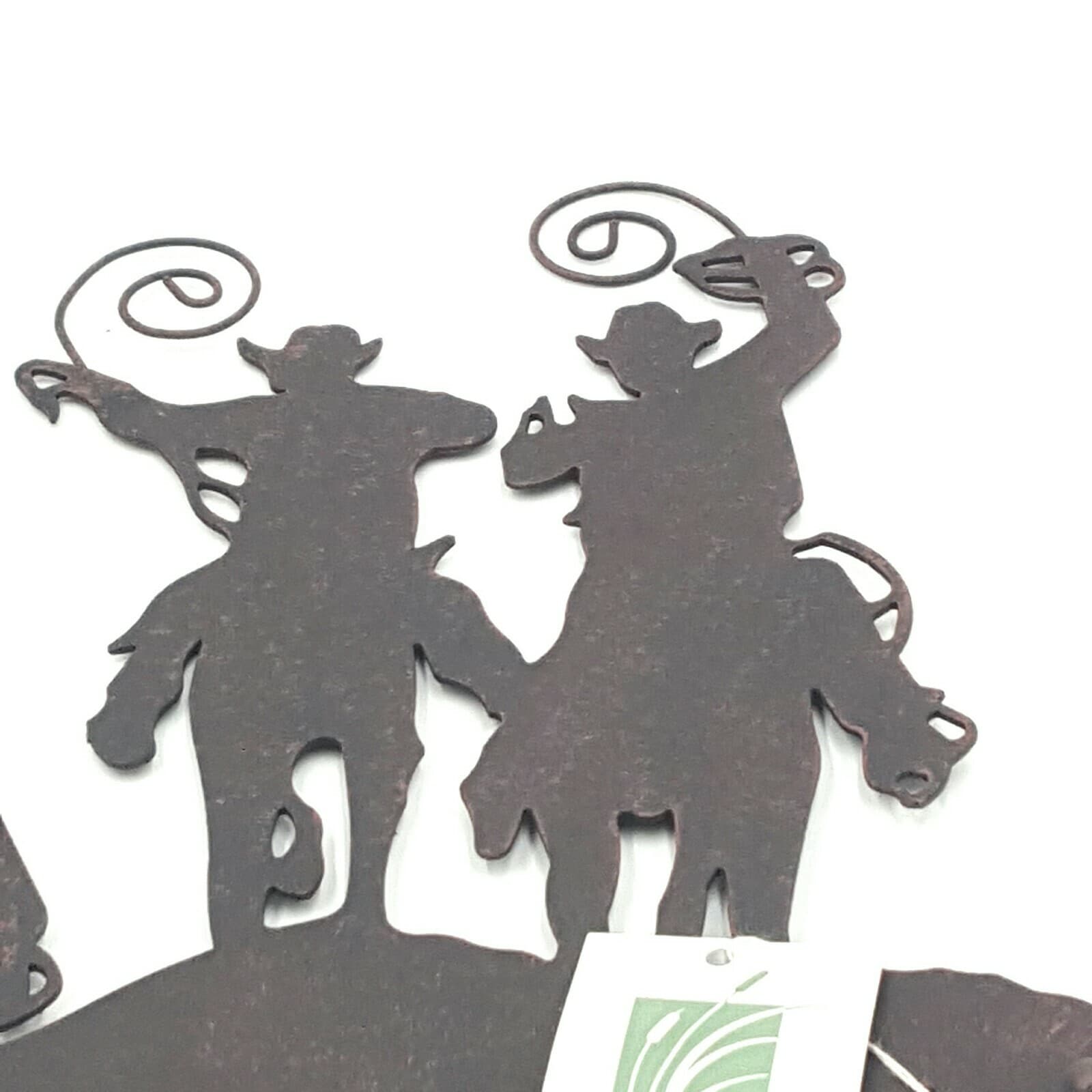 Rustic Home Decor Metal Cowboy Roundup Key Holder With 3 Hooks Wall Mounted - Thumbnail 11
