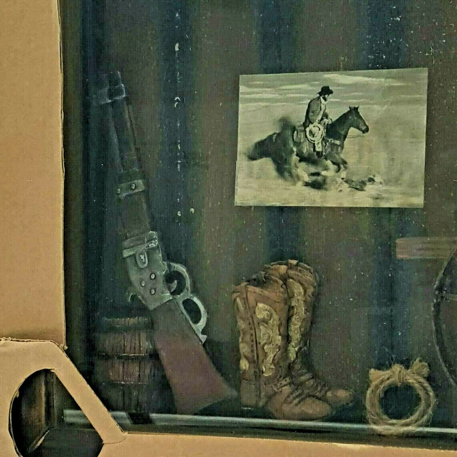 Island Creek Trading Co. American West Scene With Wheel 14" Wide Cowboy Western - Thumbnail 5