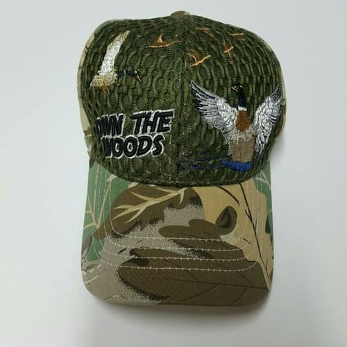 Hunters "Own The Woods" Hunting Ducks Camo Adjustable Baseball Cap Ball Hat C2 - Thumbnail 3