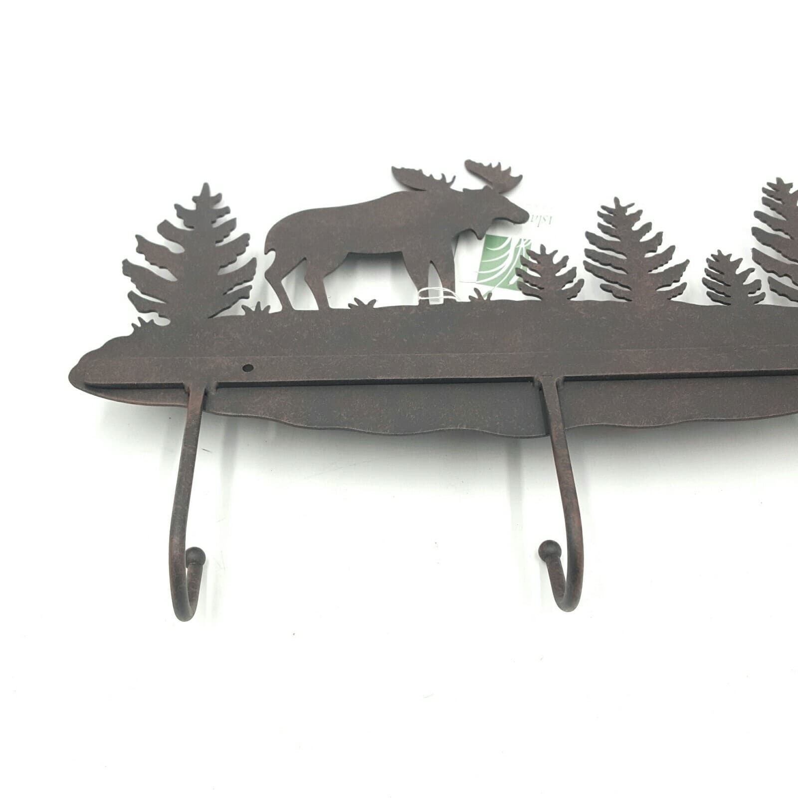 Rustic Decor Metal 13" Moose Key Holder With 3 Hooks Wall Mounted Nature New - Thumbnail 2