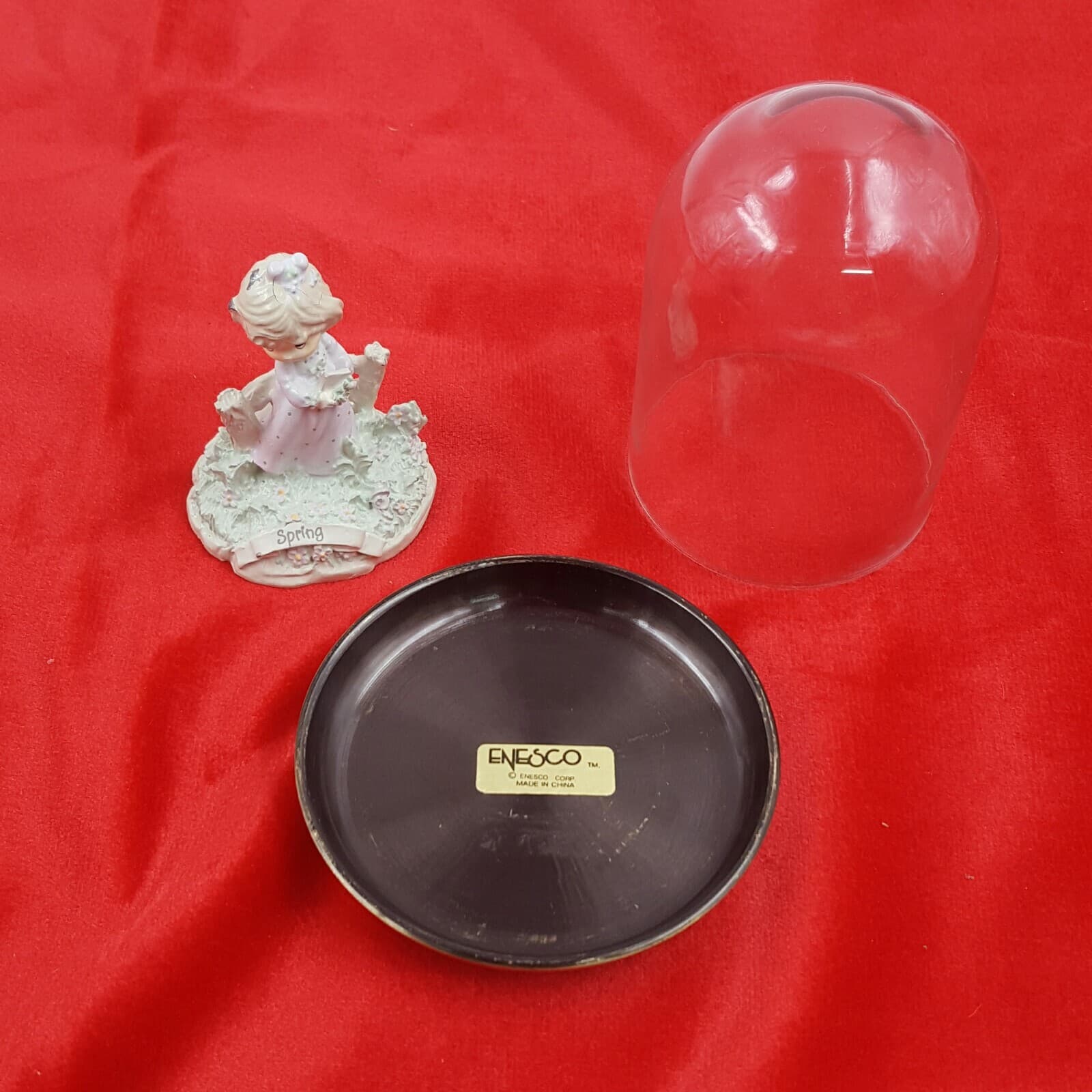 Eneco Spring Precious Moments Figurine Glass Stand Vintage 1990 Samuel J Butcher - Thumbnail 5