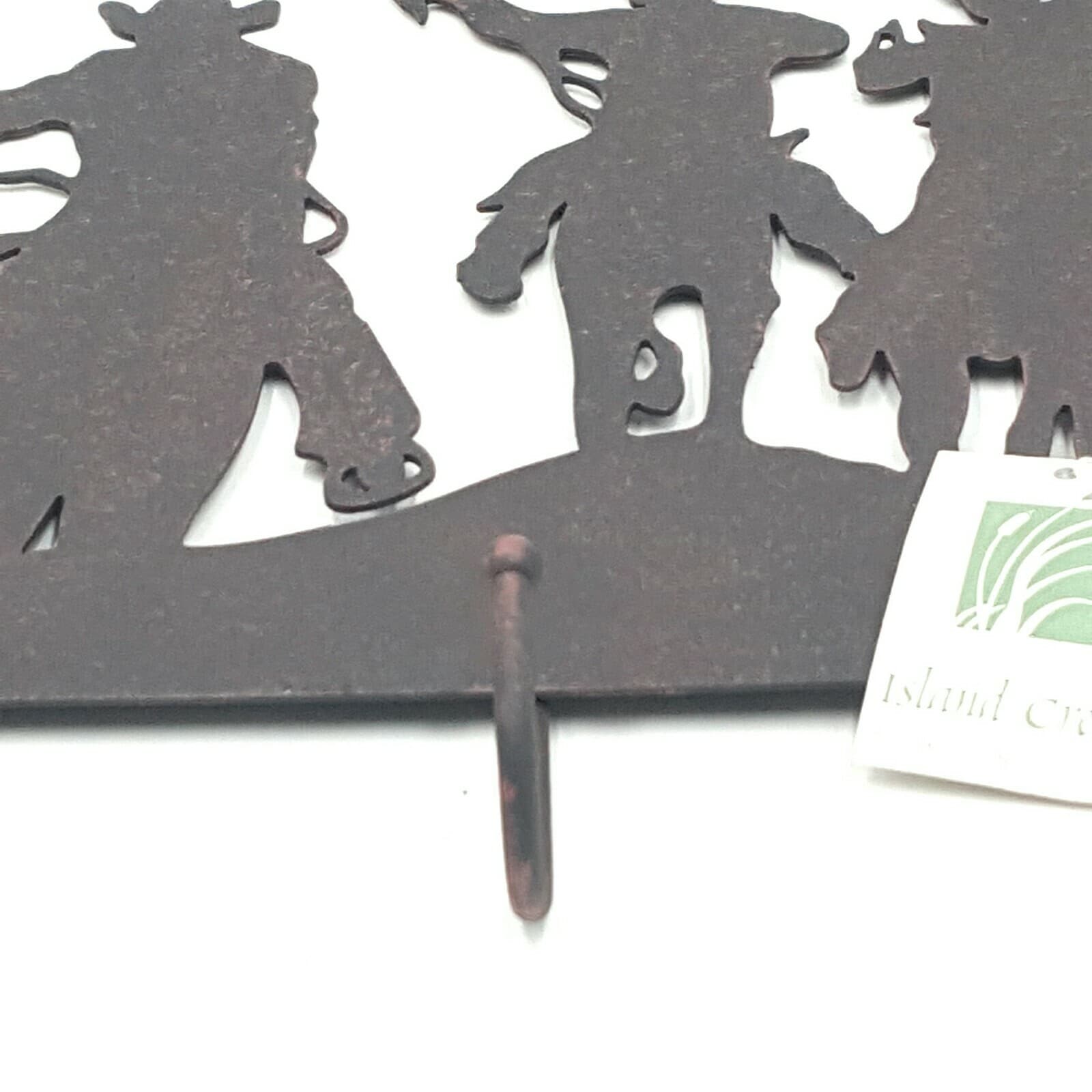 Rustic Home Decor Metal Cowboy Roundup Key Holder With 3 Hooks Wall Mounted - Thumbnail 8