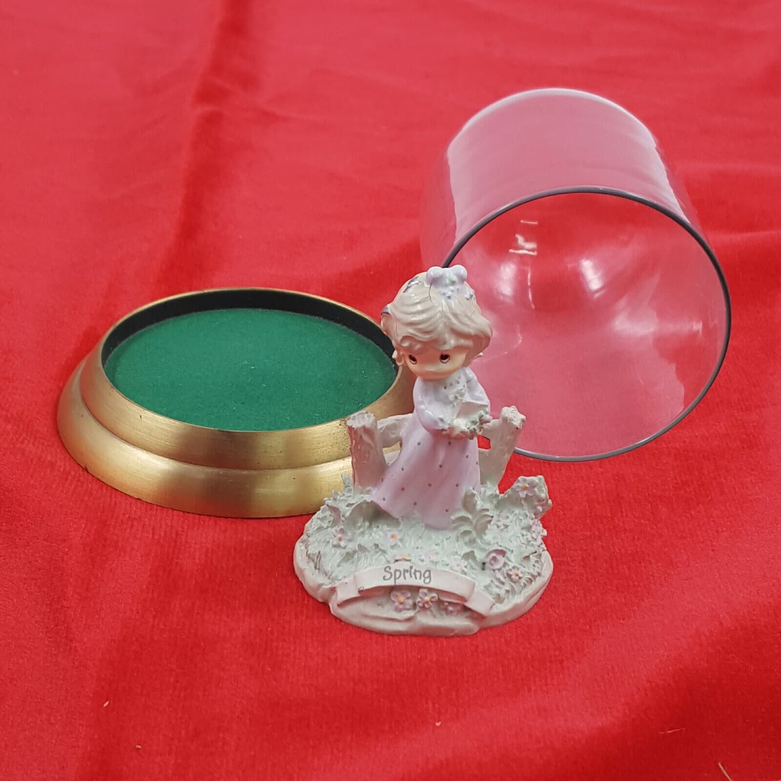 Eneco Spring Precious Moments Figurine Glass Stand Vintage 1990 Samuel J Butcher - Thumbnail 4