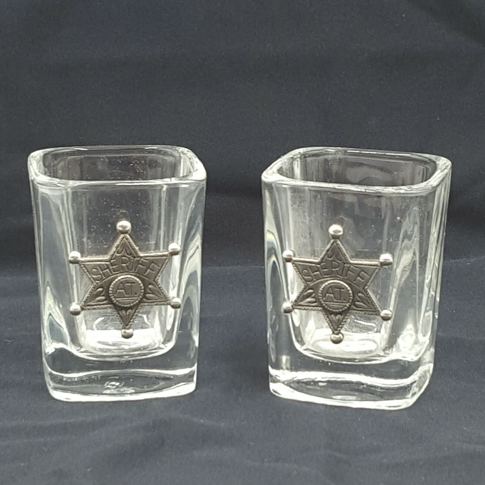 Sheriff Themed Shot Small Glasses Candle Holders Kitchen Dinning New - Thumbnail 2