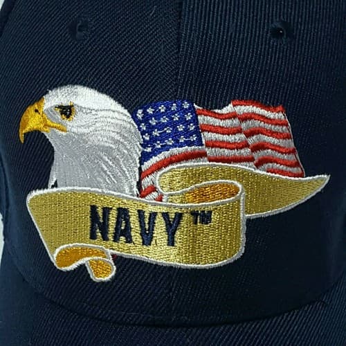 US Navy Baseball Ball Cap Hat Adjustable Navy Blue Black Flag Eagle Military C1 - Thumbnail 10