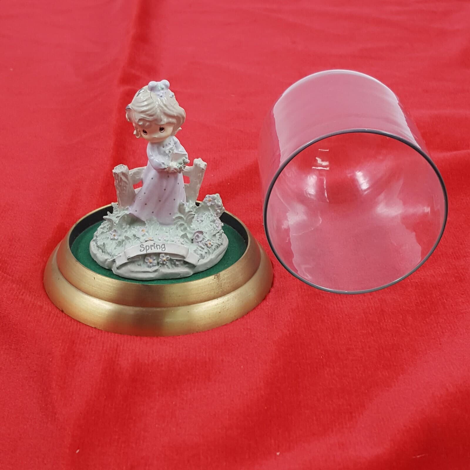 Eneco Spring Precious Moments Figurine Glass Stand Vintage 1990 Samuel J Butcher - Thumbnail 3