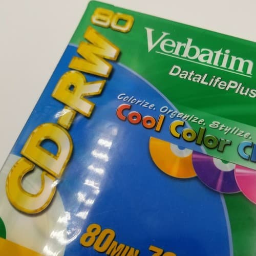Verbatim NEW 20-Pack CD-RW 700MB 2X-4X DataLifePlus Cool Colors Slim Jewel Cases - Thumbnail 2