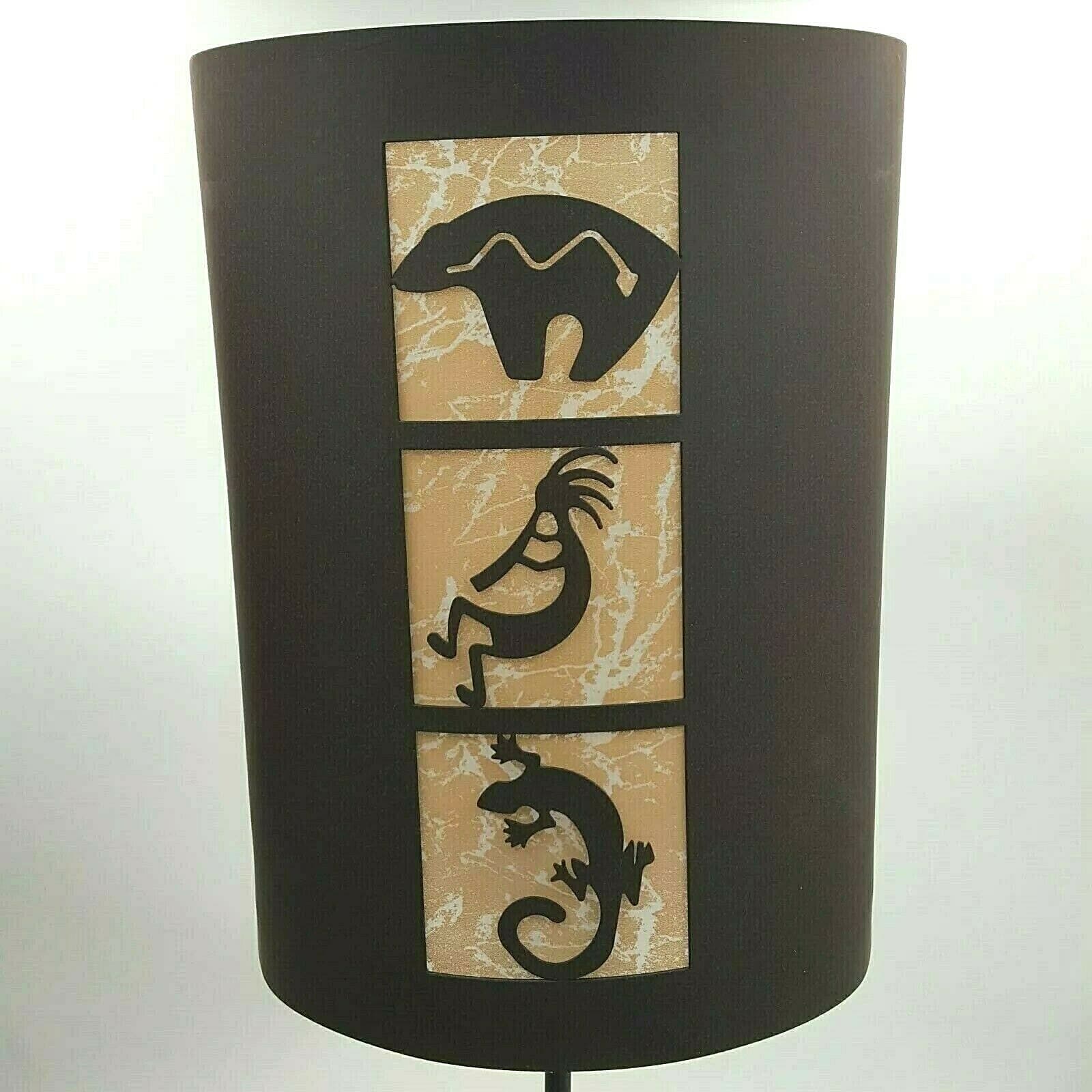 Lazart 26" Table Lamps Laser Cut With 3 Icons on shade Rust Finish 3 Variations - Thumbnail 7