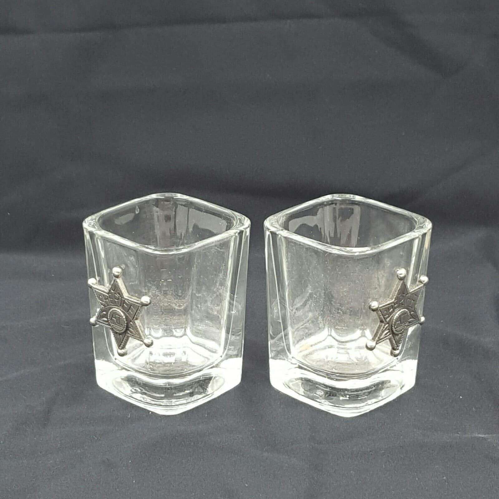 Sheriff Themed Shot Small Glasses Candle Holders Kitchen Dinning New - Thumbnail 5