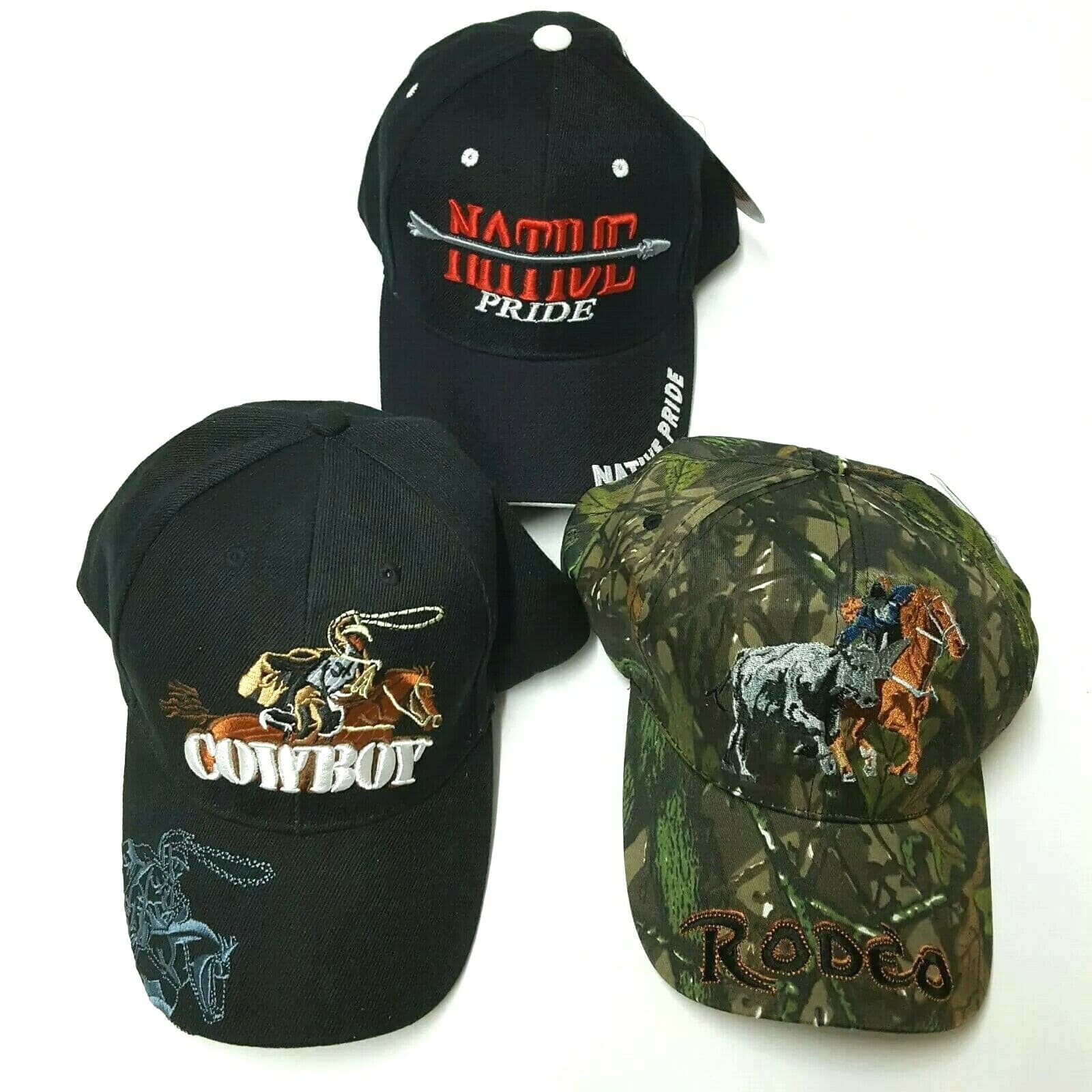 Cowboy Rodeo Native Pride Roper Ranch Horses Adjustable Baseball Cap Ball Hat C3