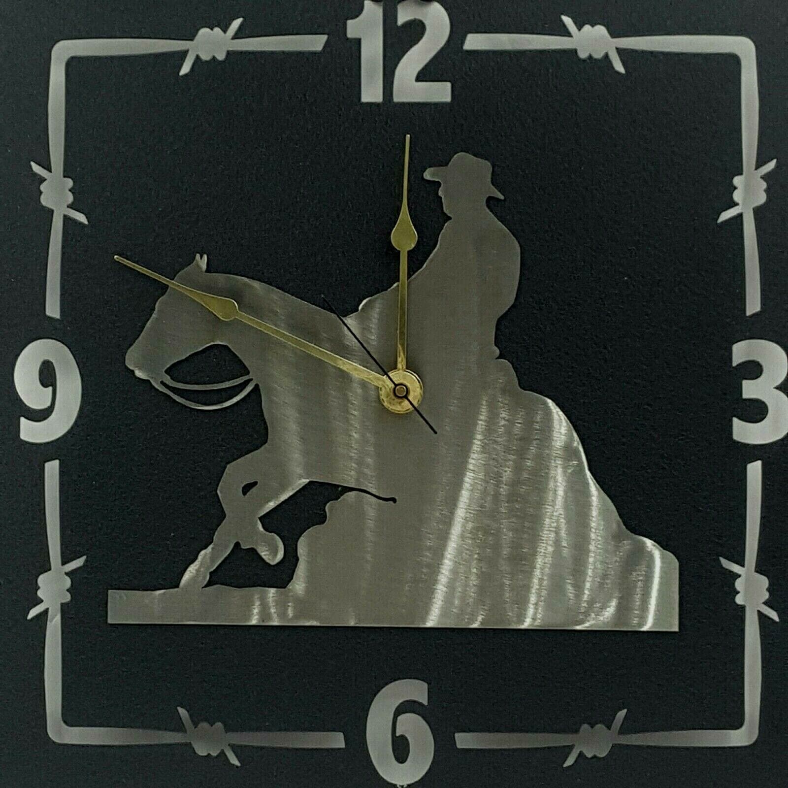 Rustic Western Reiner Wall Clock Home Accent Decor Metal Lazart Cabin Wildlife - Thumbnail 3