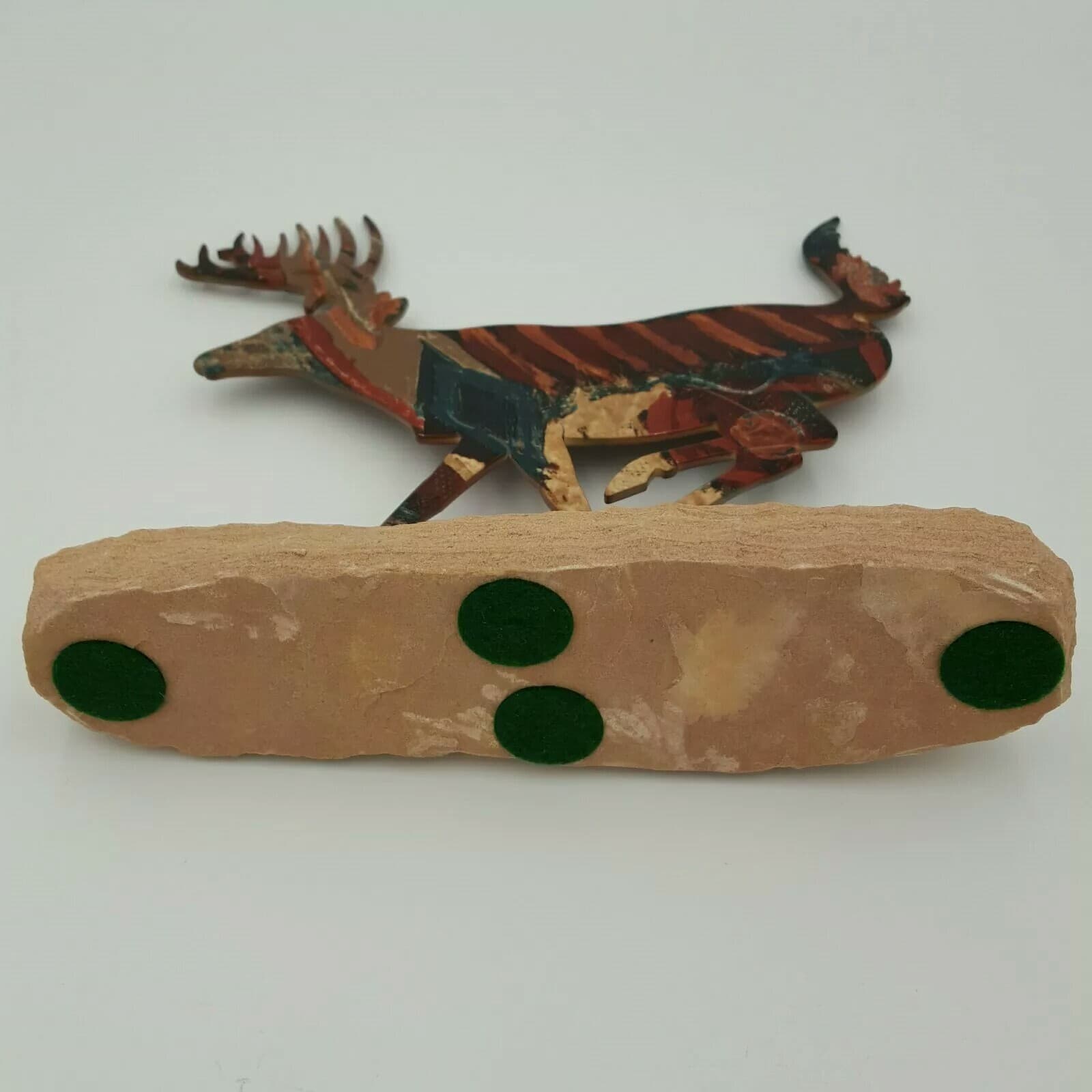 Running Metal Deer Rock Home Decor Statue Cabin Lodge Hunting Ranch House Camo - Thumbnail 4
