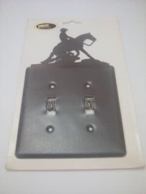 Horse Cowboy Double Light Switch Cover Plate Western Rustic Cabin Decor New - Thumbnail 2