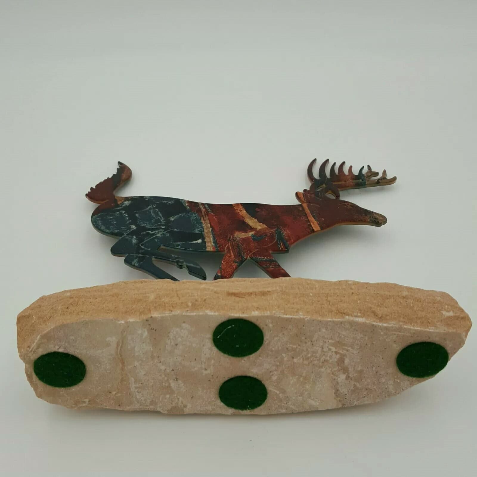 Running Metal Deer Rock Home Decor Statue Cabin Lodge Hunting Ranch House Camo - Thumbnail 7