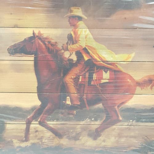 Cowboy Life Running Horse Picture Nature Wood Prints Ranching Outdoors New - Thumbnail 5