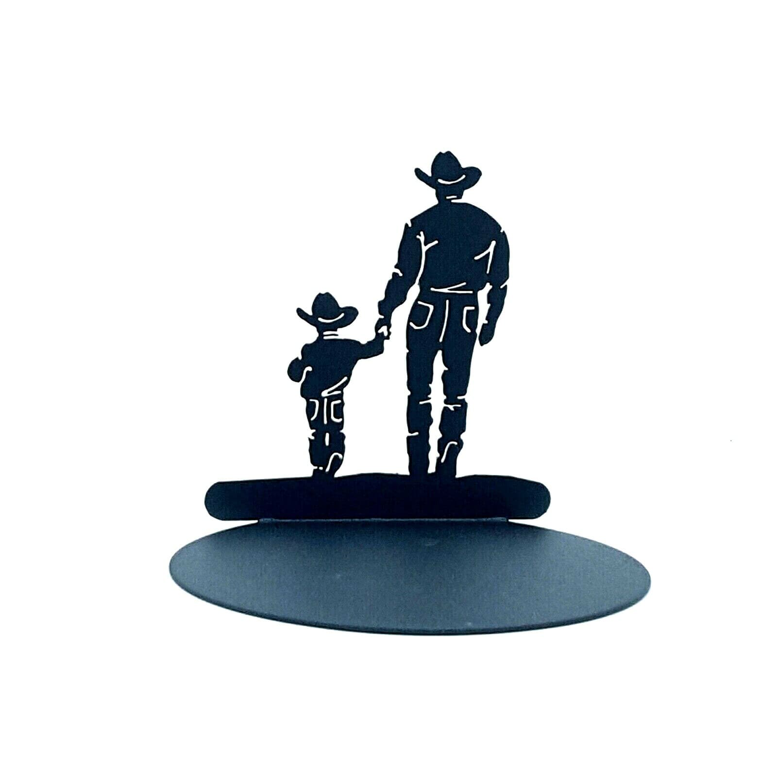 Gift Rustic Decor Father Son Candle Holder Cowboys Love Memories - Thumbnail 4