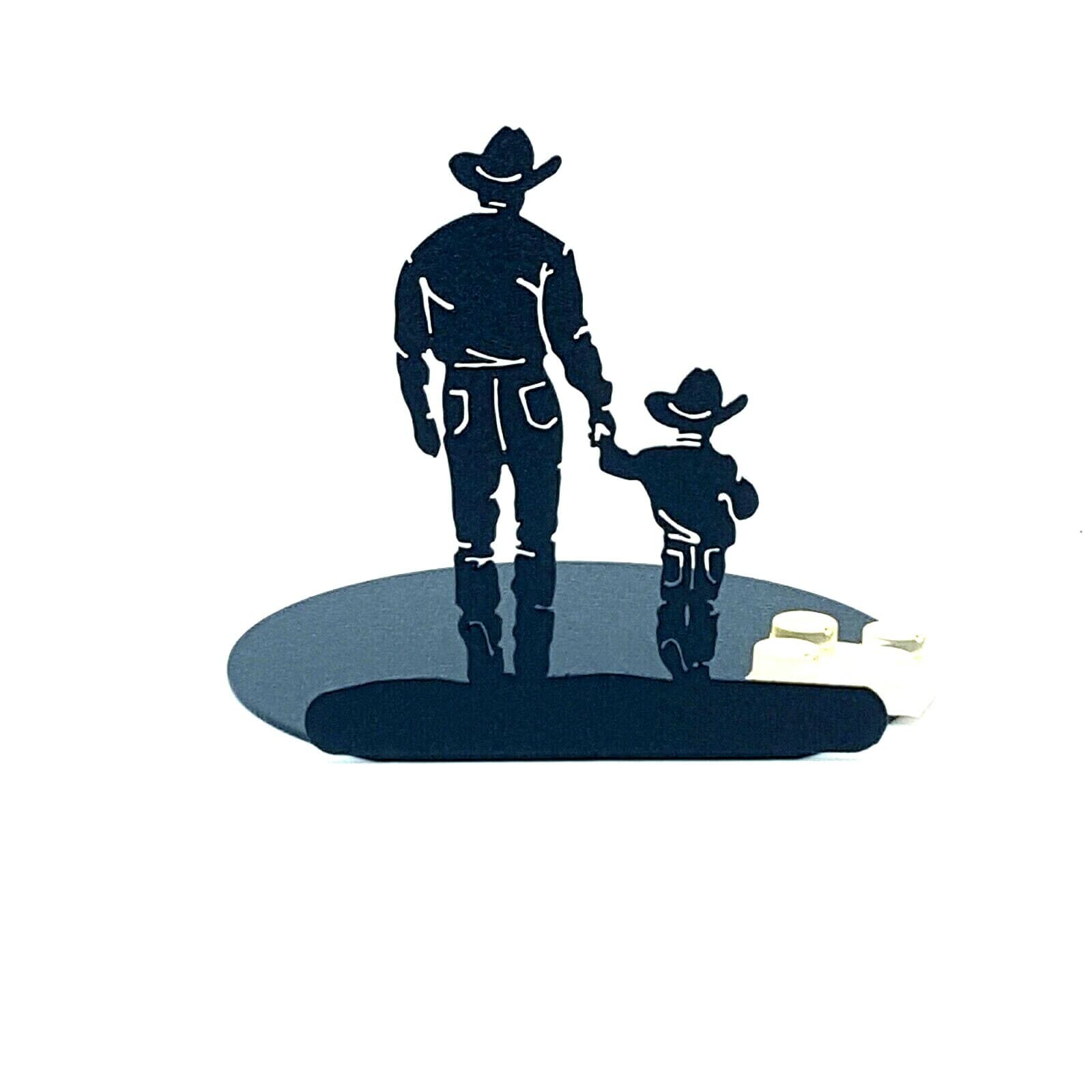 Gift Rustic Decor Father Son Candle Holder Cowboys Love Memories - Thumbnail 3