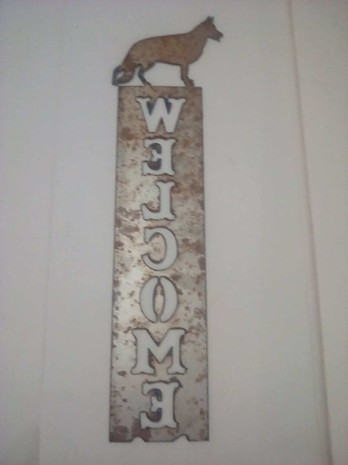 Dog Animal Welcome Sign Metal Brown Wall Porch Decor Western Rustic Collie? - Thumbnail 10