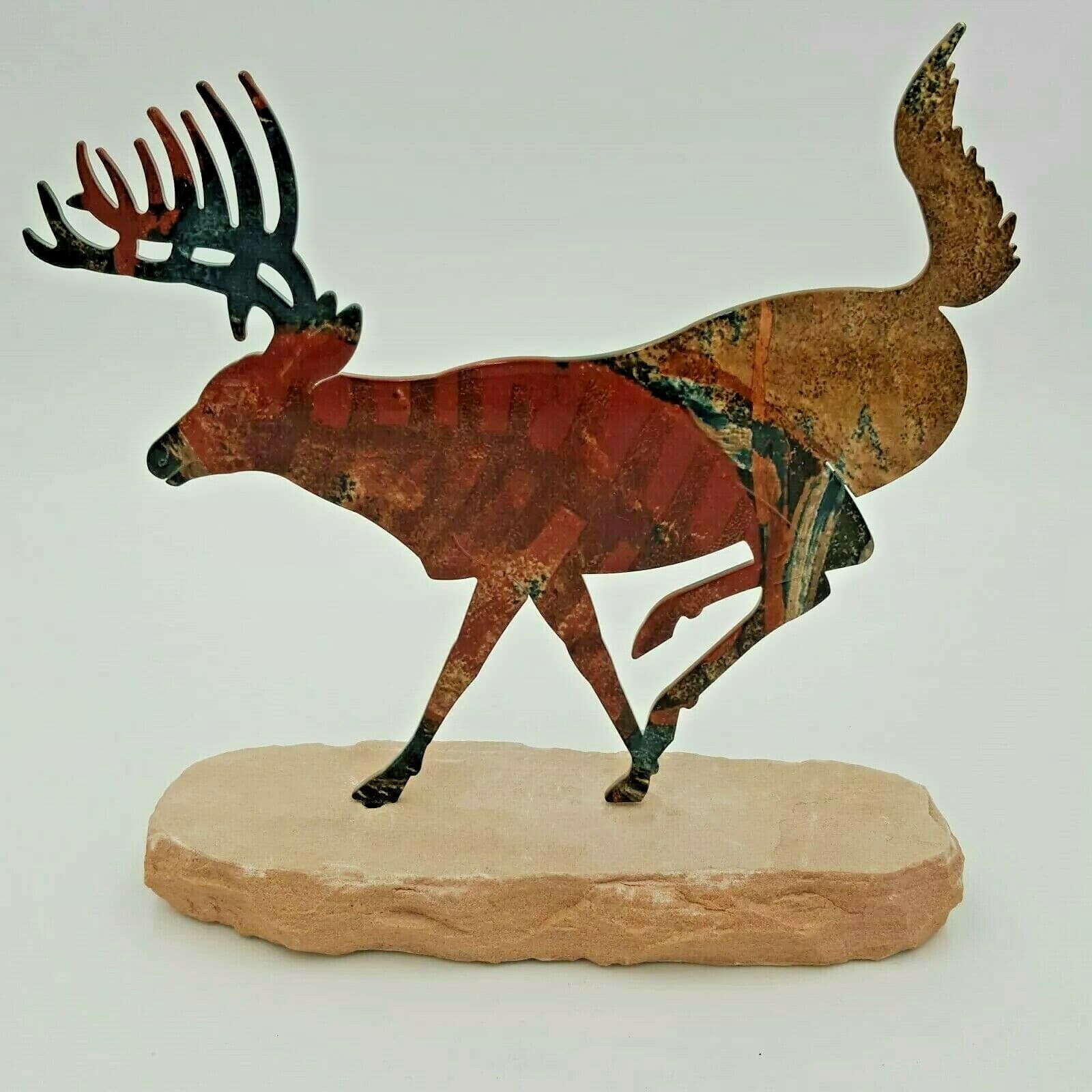 Running Metal Deer Rock Home Decor Statue Cabin Lodge Hunting Ranch House Camo - Thumbnail 8