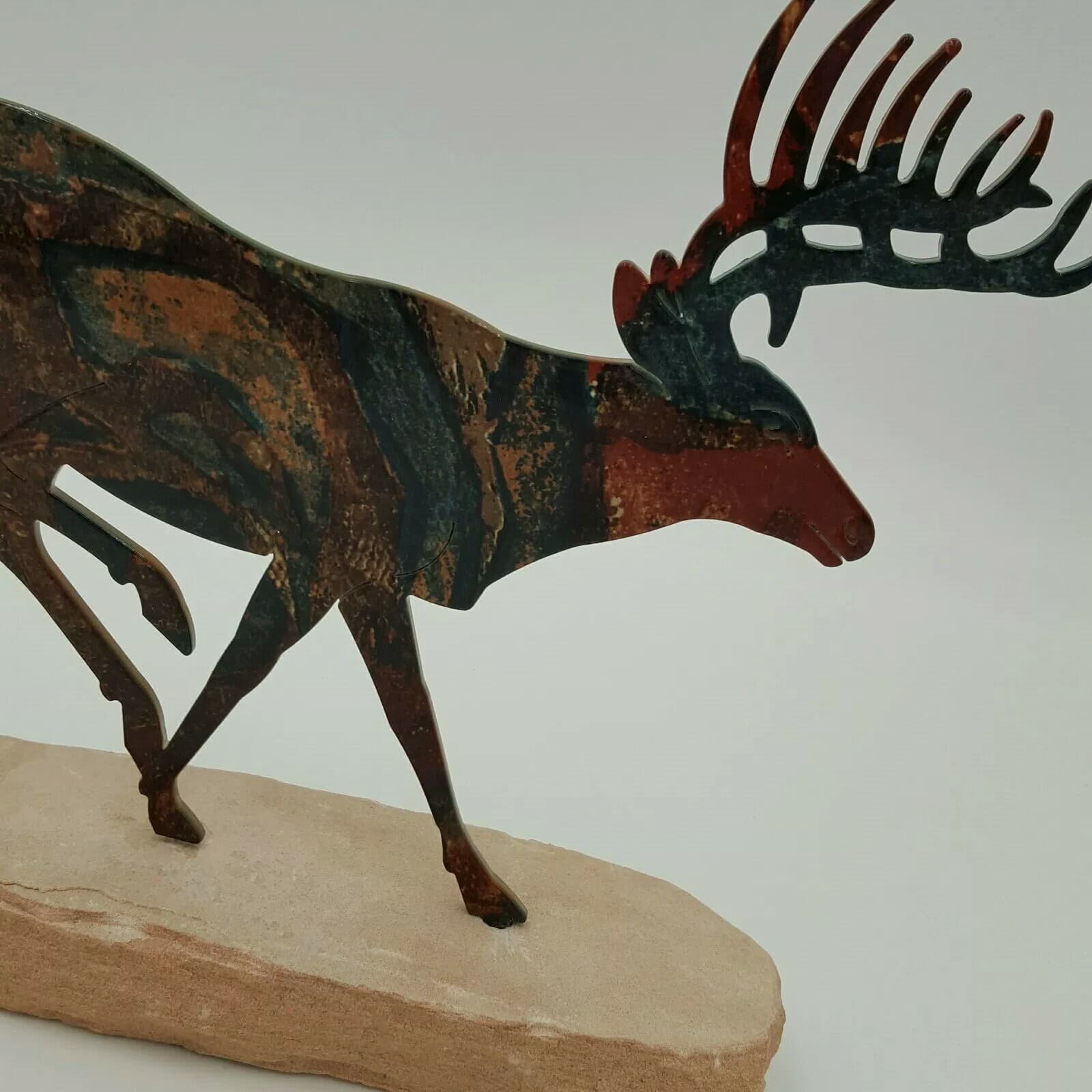 Running Metal Deer Rock Home Decor Statue Cabin Lodge Hunting Ranch House Camo - Thumbnail 10