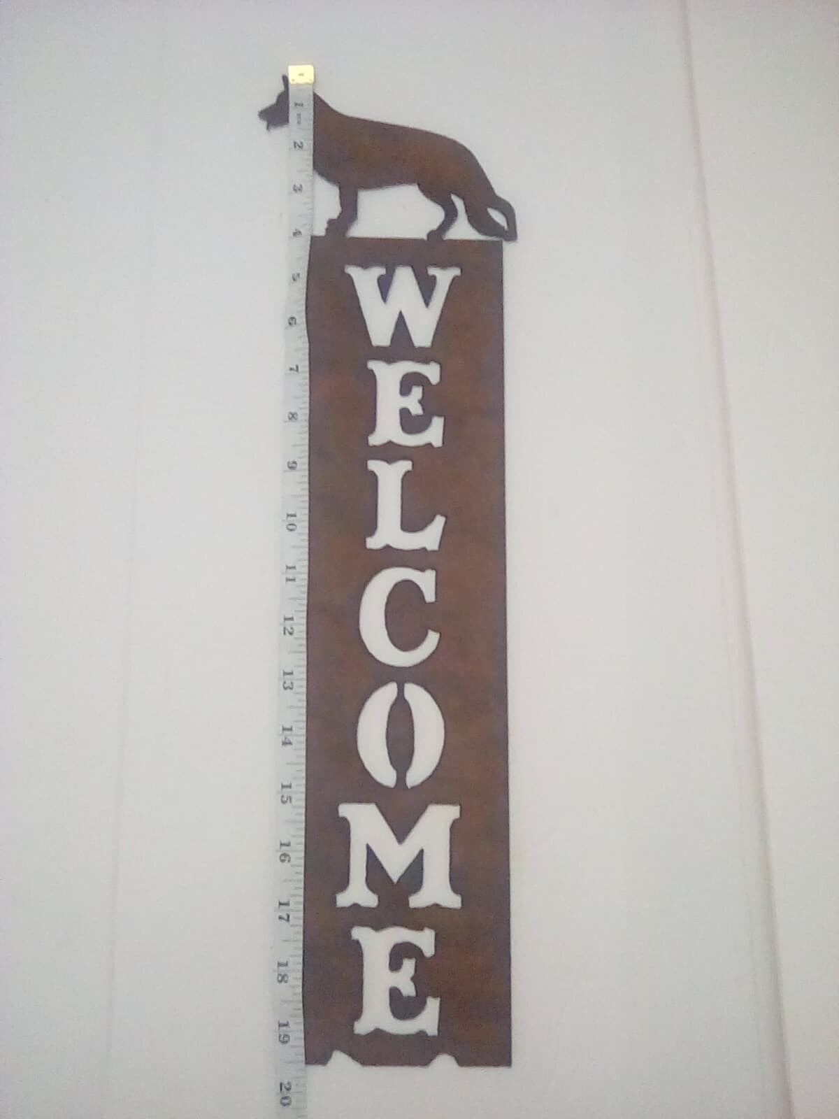 Dog Animal Welcome Sign Metal Brown Wall Porch Decor Western Rustic Collie? - Thumbnail 7