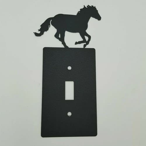 Horse Mustang Black Outlet Covers Switch Plates Toggle Country Western Cabin - Thumbnail 4