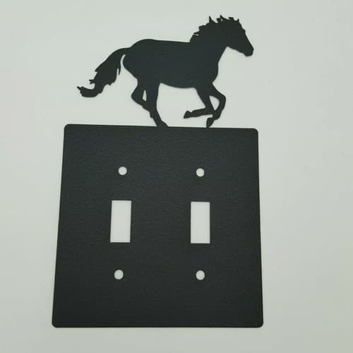 Horse Mustang Black Outlet Covers Switch Plates Toggle Country Western Cabin - Thumbnail 7