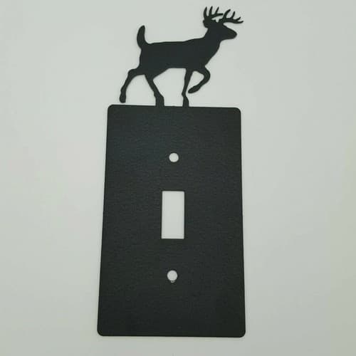 Wildlife Deer Elk Black Outlet Covers Switch Plates Toggle Country Western Cabin - Thumbnail 2