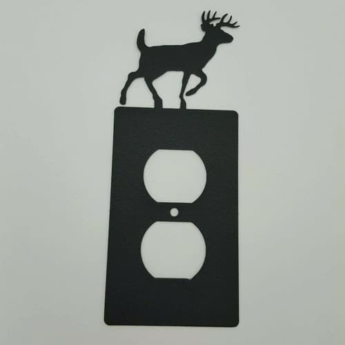 Wildlife Deer Elk Black Outlet Covers Switch Plates Toggle Country Western Cabin - Thumbnail 3