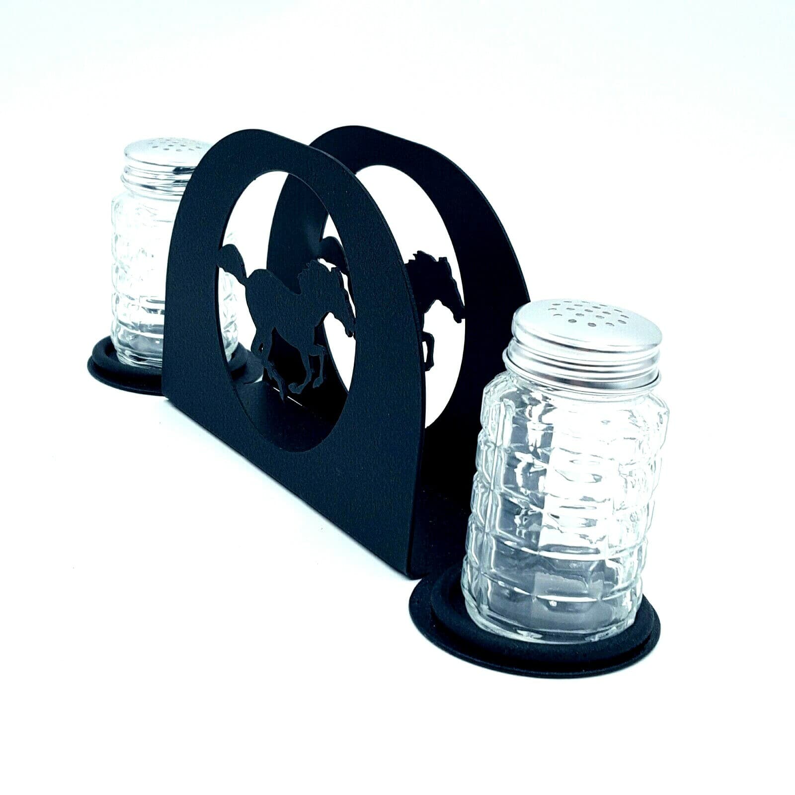 Gift Rustic Home Kitchen Salt Pepper Shakers Napkin Holder Mustang Horse - Thumbnail 6