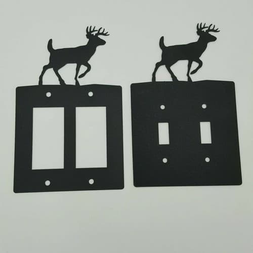 Wildlife Deer Elk Black Outlet Covers Switch Plates Toggle Country Western Cabin - Thumbnail 5