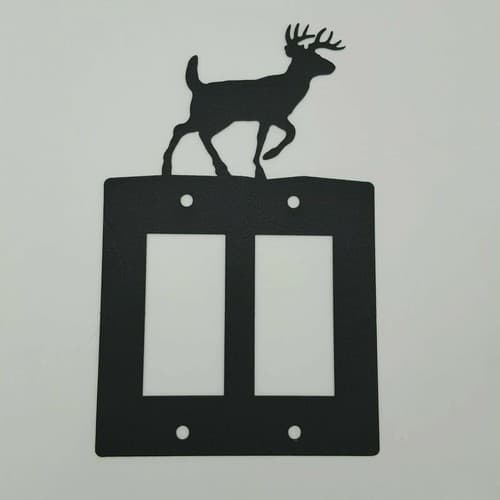 Wildlife Deer Elk Black Outlet Covers Switch Plates Toggle Country Western Cabin - Thumbnail 6