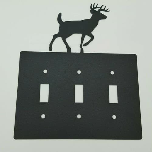 Wildlife Deer Elk Black Outlet Covers Switch Plates Toggle Country Western Cabin - Thumbnail 9