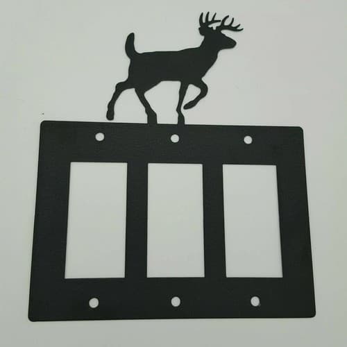 Wildlife Deer Elk Black Outlet Covers Switch Plates Toggle Country Western Cabin - Thumbnail 10