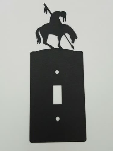 End Of The Trail Black Outlet Covers Switch Plates Toggle Country Western Cabin - Thumbnail 2