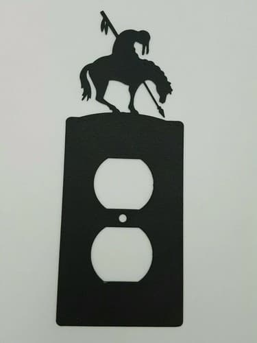 End Of The Trail Black Outlet Covers Switch Plates Toggle Country Western Cabin - Thumbnail 3