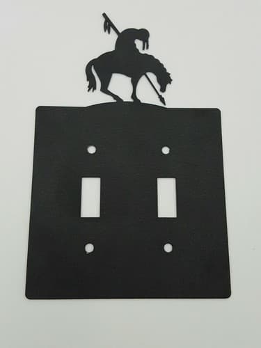 End Of The Trail Black Outlet Covers Switch Plates Toggle Country Western Cabin - Thumbnail 6