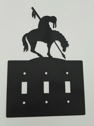End Of The Trail Black Outlet Covers Switch Plates Toggle Country Western Cabin - Thumbnail 8