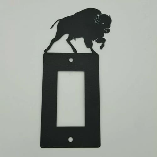 Wildlife Buffalo Black Outlet Covers Switch Plates Toggle Country Western Cabin - Thumbnail 2
