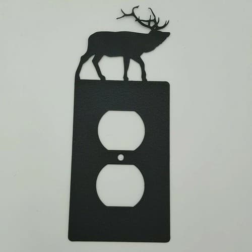 Wildlife Elk Black Outlet Covers Switch Plates Toggle Country Western Cabin - Thumbnail 2