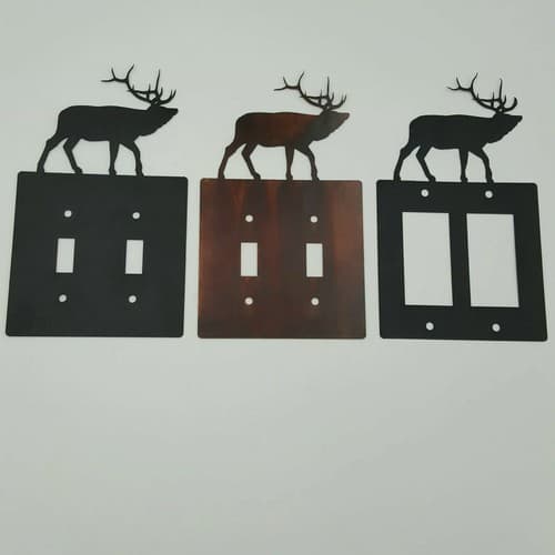 Wildlife Elk Black Outlet Covers Switch Plates Toggle Country Western Cabin - Thumbnail 4