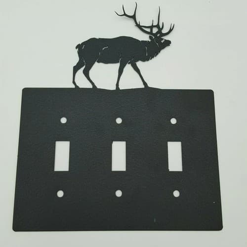 Wildlife Elk Black Outlet Covers Switch Plates Toggle Country Western Cabin - Thumbnail 9