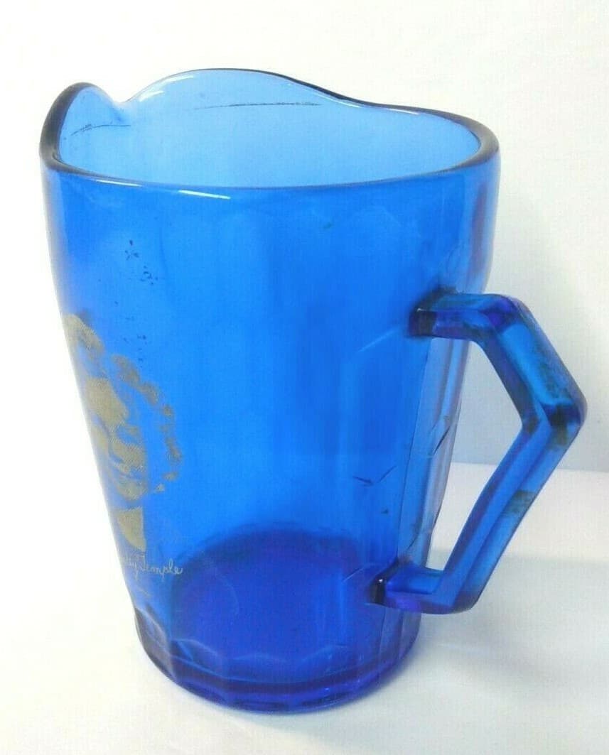 Vintage 1930's Shirley Temple Cobalt Blue Depression Glass Creamer Pitcher - Thumbnail 9