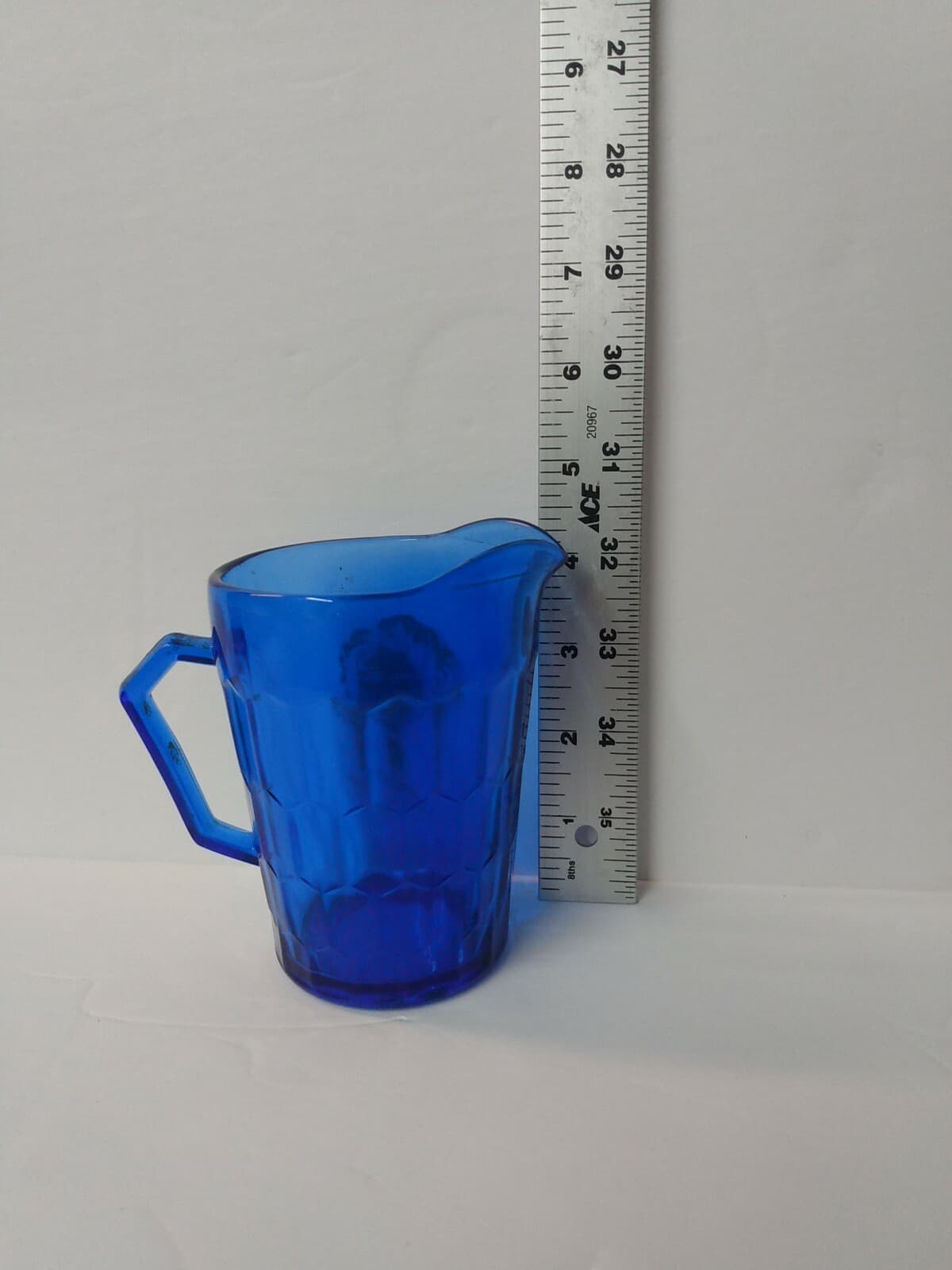 Vintage 1930's Shirley Temple Cobalt Blue Depression Glass Creamer Pitcher - Thumbnail 12