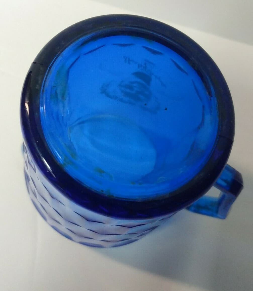 Vintage 1930's Shirley Temple Cobalt Blue Depression Glass Creamer Pitcher - Thumbnail 5