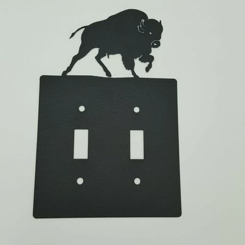 Wildlife Buffalo Black Outlet Covers Switch Plates Toggle Country Western Cabin - Thumbnail 6