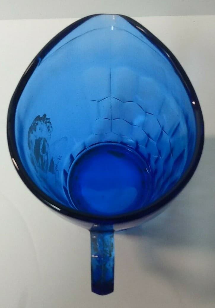 Vintage 1930's Shirley Temple Cobalt Blue Depression Glass Creamer Pitcher - Thumbnail 6