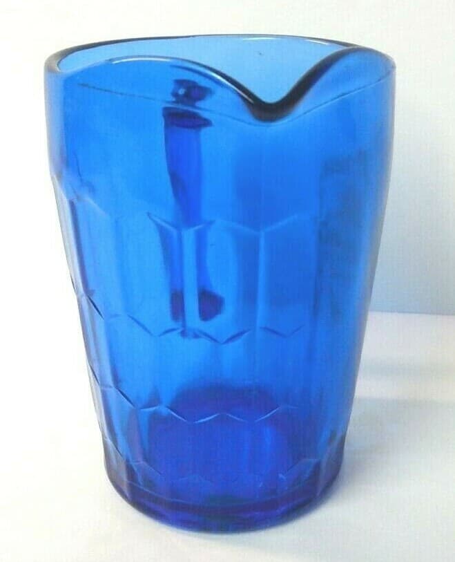 Vintage 1930's Shirley Temple Cobalt Blue Depression Glass Creamer Pitcher - Thumbnail 8