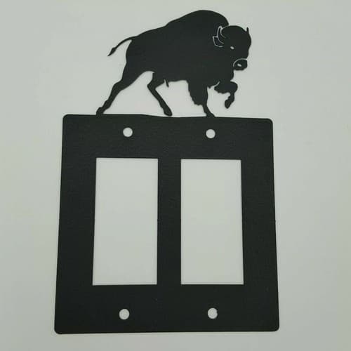 Wildlife Buffalo Black Outlet Covers Switch Plates Toggle Country Western Cabin - Thumbnail 7
